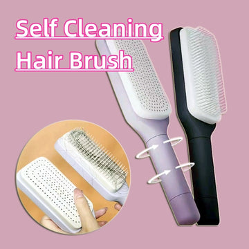 4-in-1 Self-Cleaning Hair Brush – Anti-Static Rotating Comb for Detangling & Scalp Massage