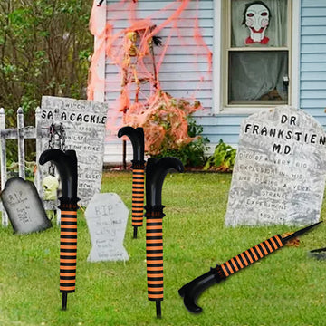 Halloween inverted witch leg props in orange design