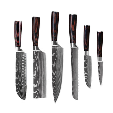 Stainless Steel Chef Knife Set – 6, 8, and 10-Piece Professional Kitchen Cooking Knife Sets
