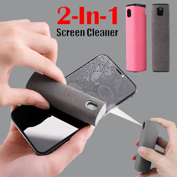 All-in-One Mobile & Laptop Screen Cleaner with Spray and Microfiber Wipe – Pocket-Sized Cleaning Kit for Phones, Tablets & Electronics
