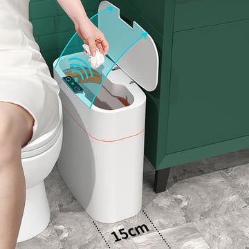 Automatic Smart Trash Can with Lid – Induction Sensor Waste Bin for Kitchen, Bedroom, Bathroom, Office, and Car