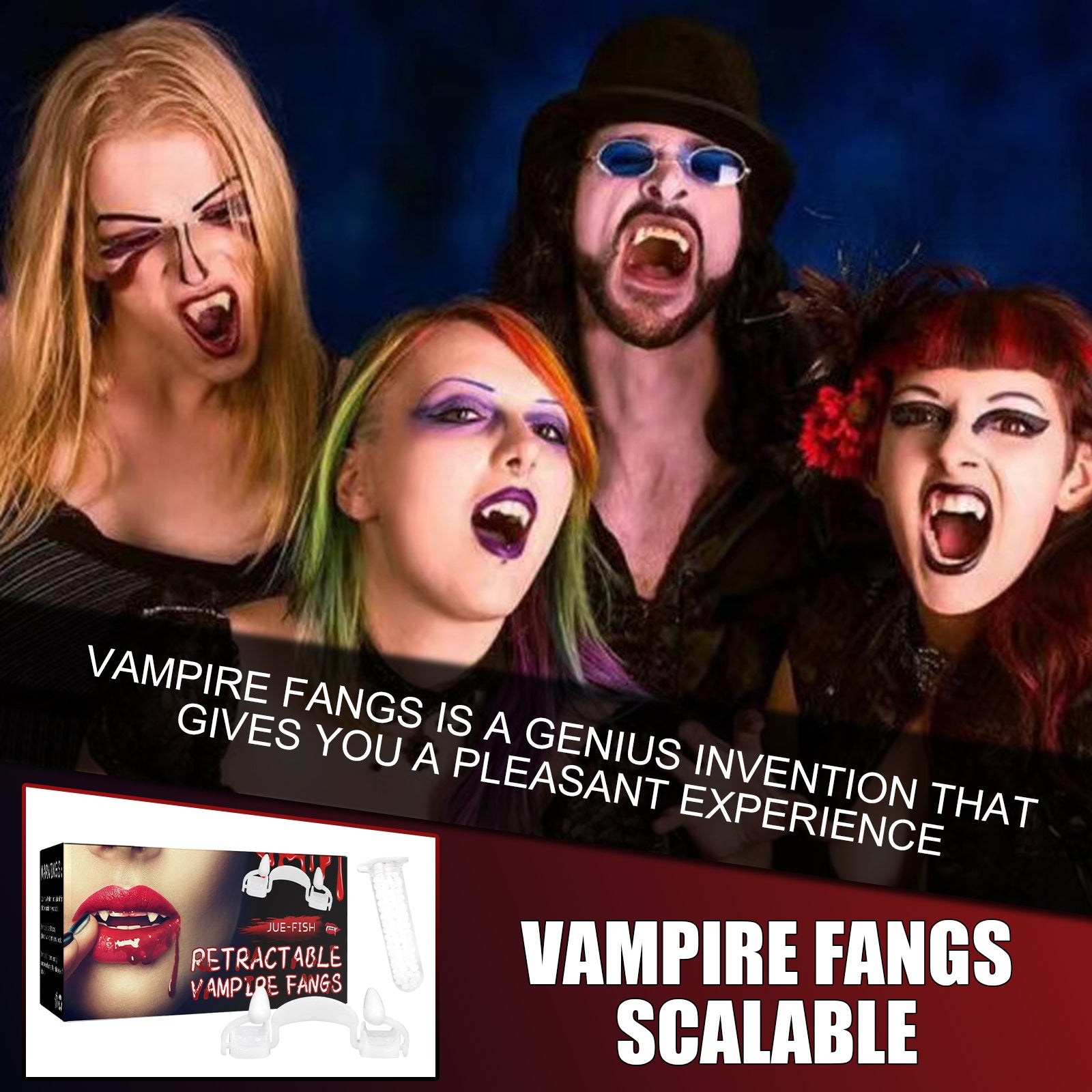 Halloween vampire costume teeth made of food-grade ABS