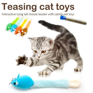 Interactive Long Tail Mouse Cat Toy – Fun and Engaging Training Toy for Active Indoor Cats and Kittens