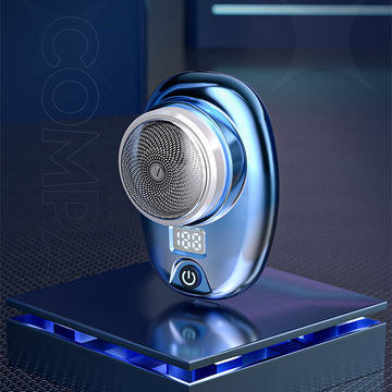 Compact XO2 electric shaver with aluminum finish and USB-C charging