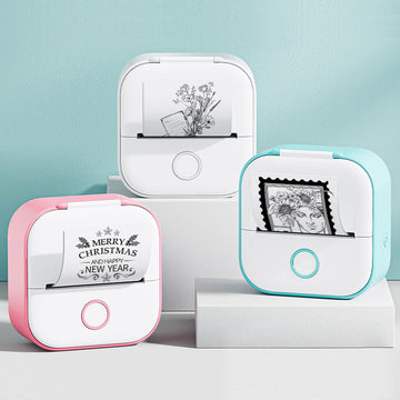Mini Bluetooth Thermal Label Printer – Inkless Portable Photo & Sticker Printer for Students, Home & Office Use