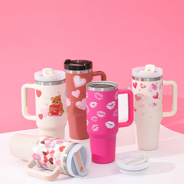 40oz Insulated Stainless Steel Tumbler with Handle and Straw – Spill-Proof Vacuum Mug with Lid for Travel, Office, Gym, and Car Use