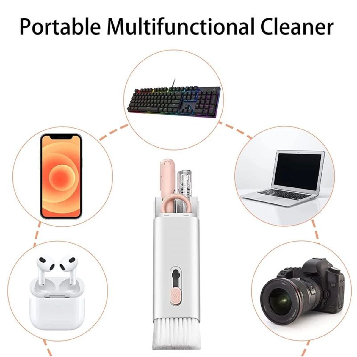 Multifunctional electronics cleaning tools for keyboards, headphones, and gadgets
