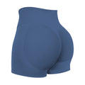 Blue athletic shorts on a white background