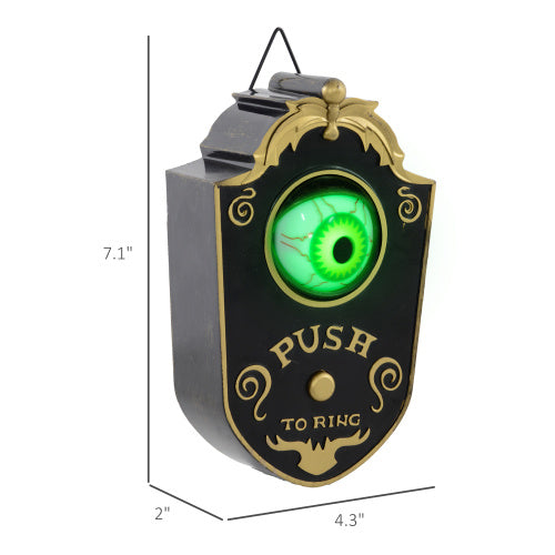 Halloween motion activated doorbell prop with eerie glowing eye
