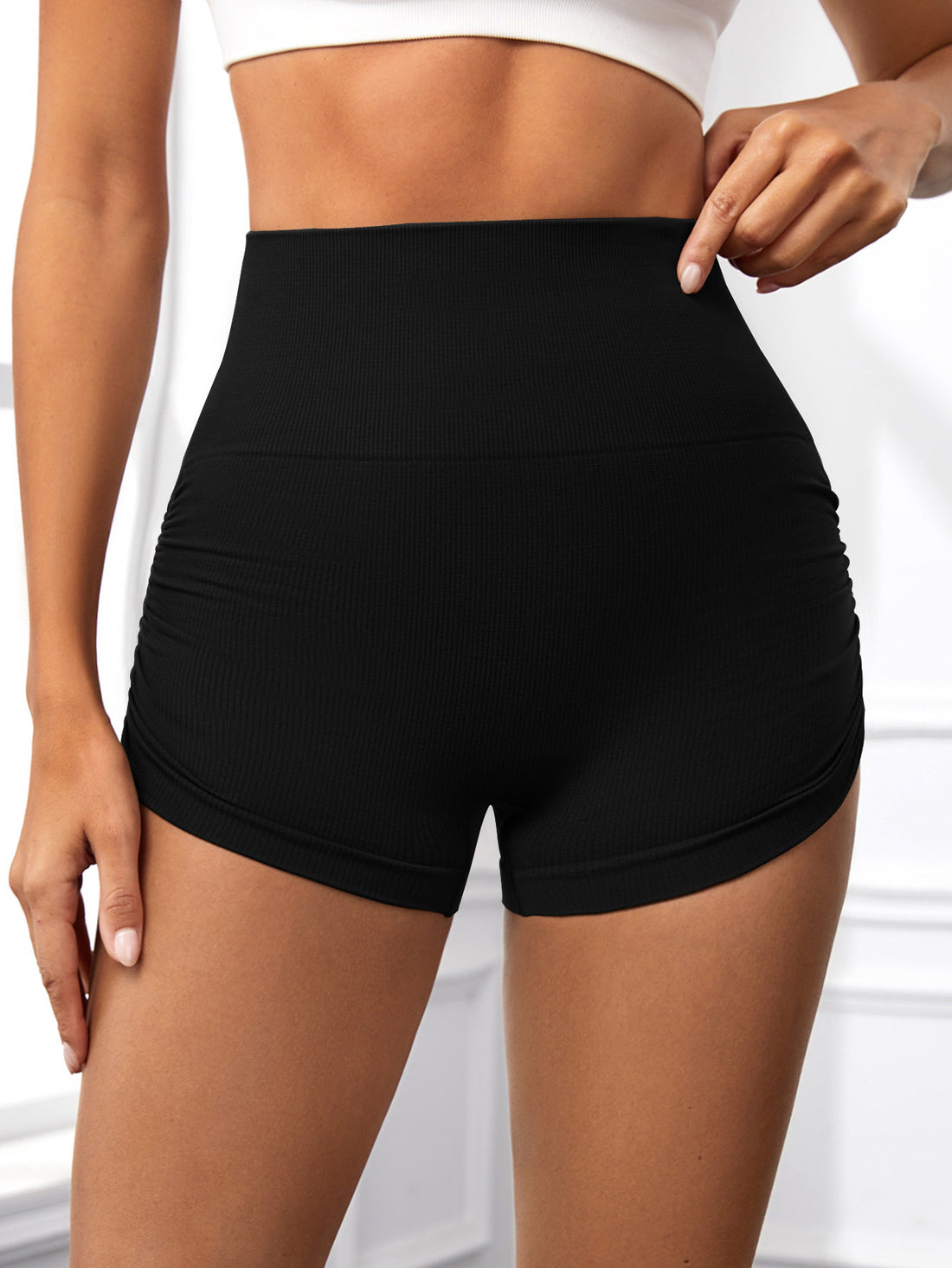 Women’s Scrunch Butt Lifting Workout Shorts – High Waisted Seamless Yoga Biker Gym Shorts