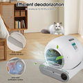 Efficient deodorization with Self-cleaning automatic cat litter box with app control, odor removal, and safety sensors for multiple cats