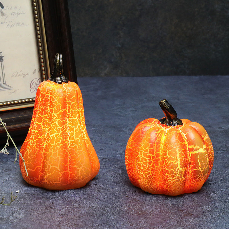 Halloween pumpkin lantern decoration with LED candlelight glow