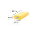 Yellow cylindrical object with dimensions labeled on a white background