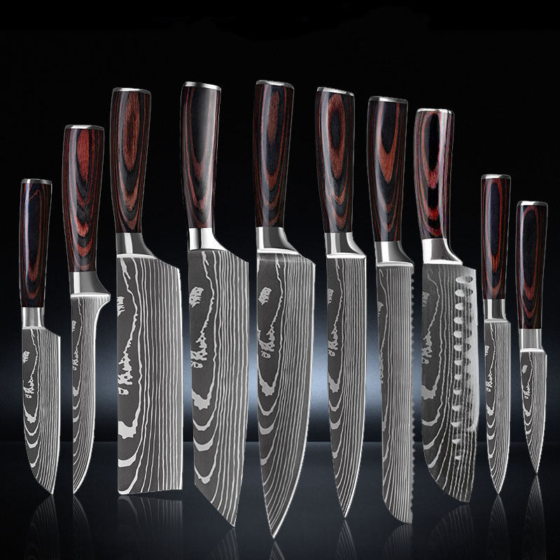 Stainless Steel Chef Knife Set – 6, 8, and 10-Piece Professional Kitchen Cooking Knife Sets