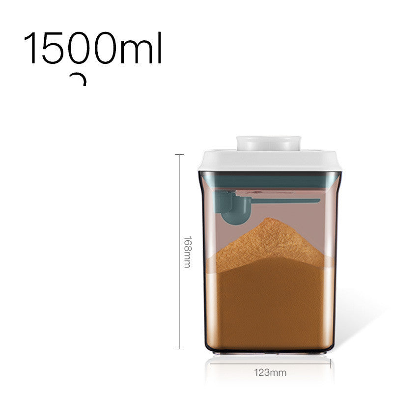 Container with brown substance, measurements, and '1500ml' text on a white background