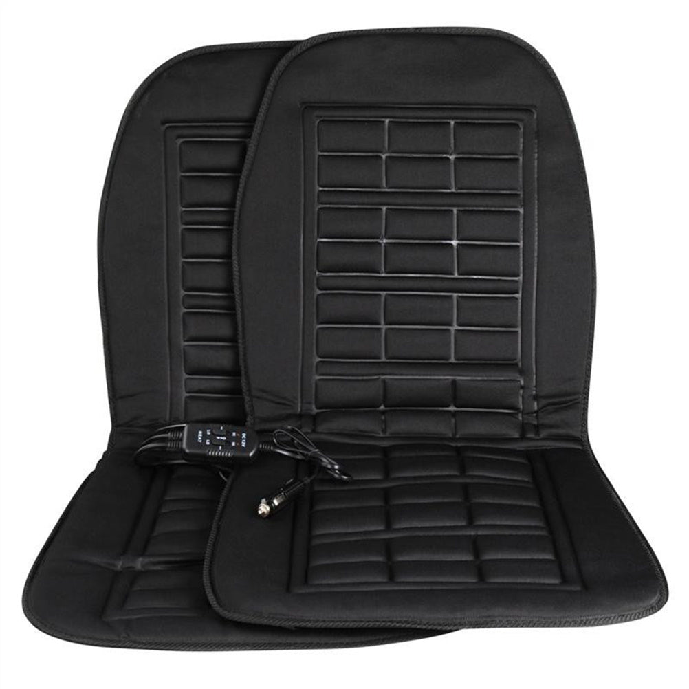Black car seat cover with grid pattern on a white background