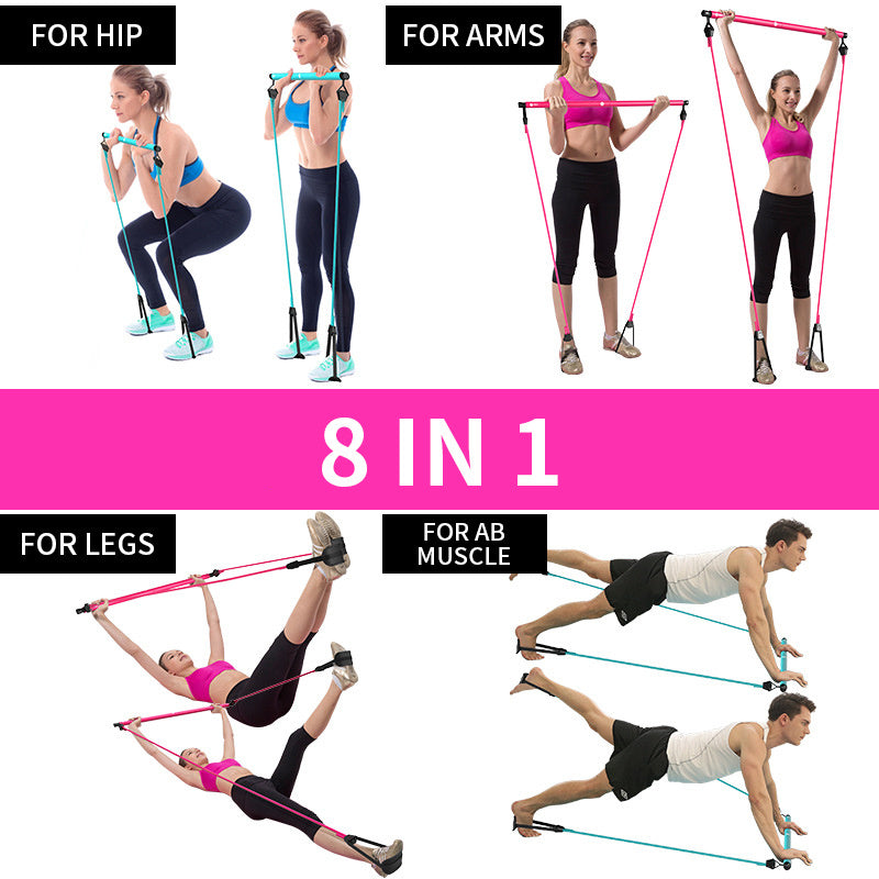 People exercising with Chest expander puller resistance band for muscle training