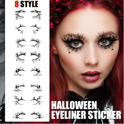 Scary fashion eyeliner stickers for cosplay and costume parties