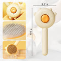 Baby hairbrush with different bristle types and measurements on a white background