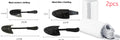 Measurement chart comparing black women's and men's clothing with a shoe and packaging