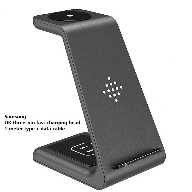 3-in-1 Fast Wireless Charging Station – Quick Charge Dock for Phone, Smartwatch, and Earbuds with Type-C Interface