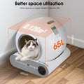 Good Space Utilization with Self-cleaning automatic cat litter box with app control, odor removal, and safety sensors for multiple cats