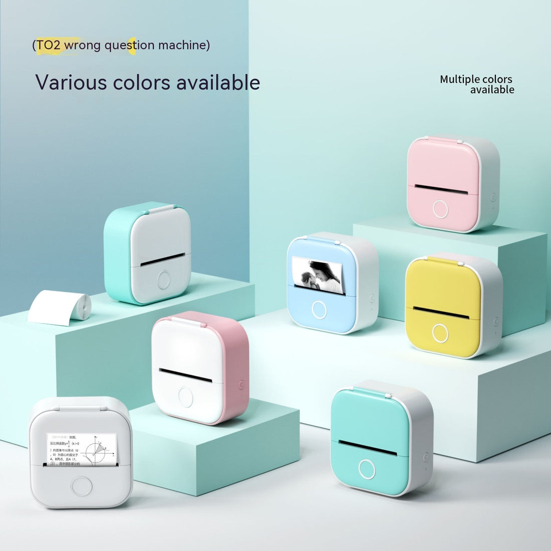 Mini Bluetooth Thermal Label Printer – Inkless Portable Photo & Sticker Printer for Students, Home & Office Use