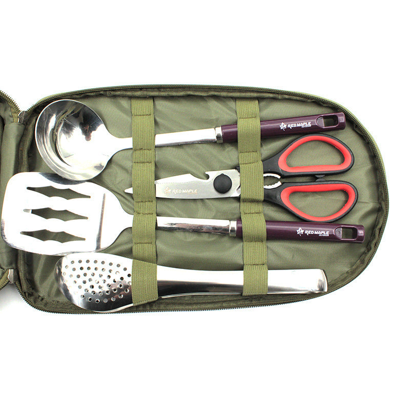 8pcs Camping Cooking Utensil Set – Portable Kitchen Gear with Travel Organizer for BBQ, Hiking & Outdoor Use