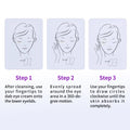 Step-by-step guide for applying Pro-Xylane Active Eye Cream 15g – Anti-wrinkle moisturizing eye care with 6D hyaluronic acid with illustrations and text instructions.