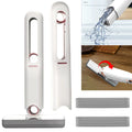 Cleaning tool with water spray and scrubber attachment on a white background