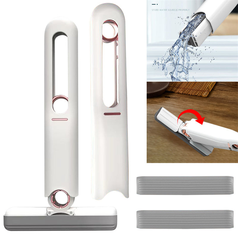 Cleaning tool with water spray and scrubber attachment on a white background