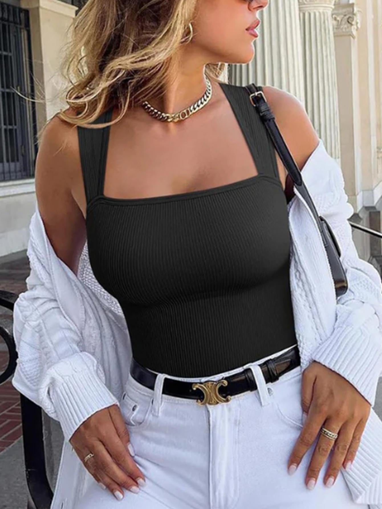 Close-up of ribbed texture fabric and curve-contouring details worn by a woman
