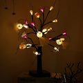 Oversized Halloween tree lamp with 24 LED pumpkin and spider accents