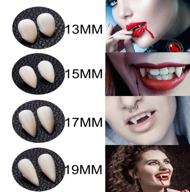 Halloween vampire fangs dentures with zombie teeth design