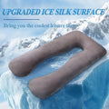 U-shaped pillow on an ice surface with text about upgraded ice silk surface