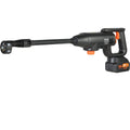 Black pressure washer with orange accents on a white background