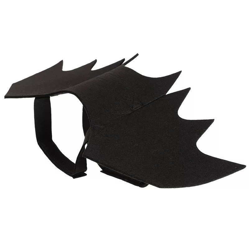 Halloween costume dog with spooky bat wings