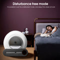 Disturbance free mode with Self-cleaning automatic cat litter box with app control, odor removal, and safety sensors for multiple cats
