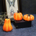 Semi-handcrafted spooky pumpkin lantern for stage props