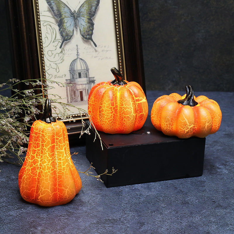 Semi-handcrafted spooky pumpkin lantern for stage props