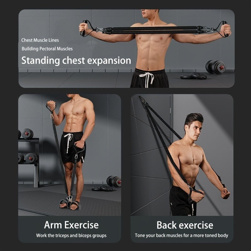 Gym-quality resistance bands with anti-slip pedals