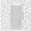Textured cylindrical object with dimensions labeled on a white background