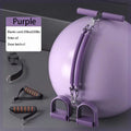 Adjustable resistance bands with foot pedals and handles in purple color