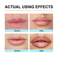 Before and after effects of a waterproof lip liner pen on lips