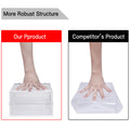Comparison of 'Our Product' and 'Competitor's Product' with hands on a scale