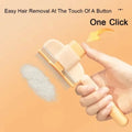 Removing collected pet hair from the grooming brush with a push button
