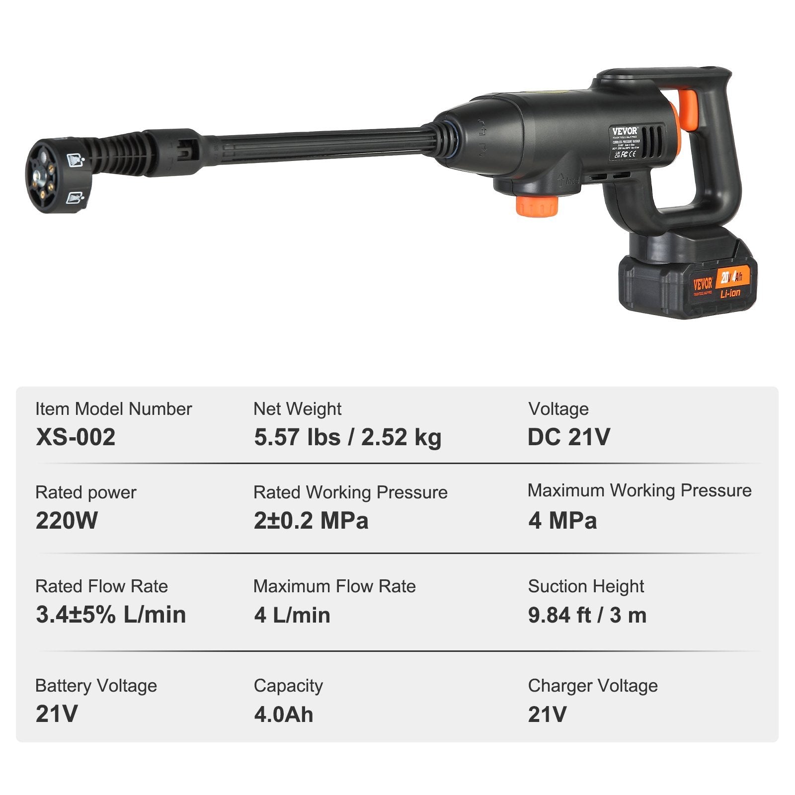 Portable 580 PSI high-pressure washer for car cleaning