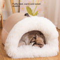 Portable pet nest bed for cats and dogs in brown color