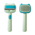 Two grooming tools with blue and green design on a white background