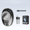Men's portable shaver with 3-blade rotary head and compact body